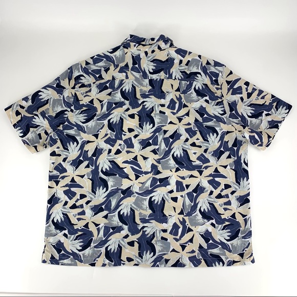 Dockers NWT Floral Patterned Short Sleeve Button Front Cotten & Linen Shirt, XL - Picture 5 of 14